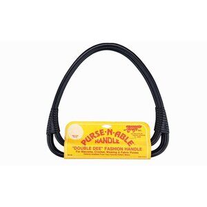 Vintage Double Dee Black Purse Handle Macrame Crochet Weaving Fabric Purses New